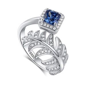 Tanzanite Sparkling Feather Ring